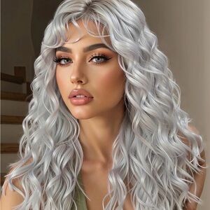 Silver Wavy Hair Wig for Women